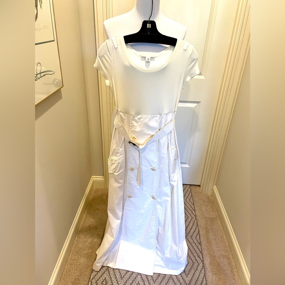 ‘S Max Mara Long Cream Crew Neck Dress
